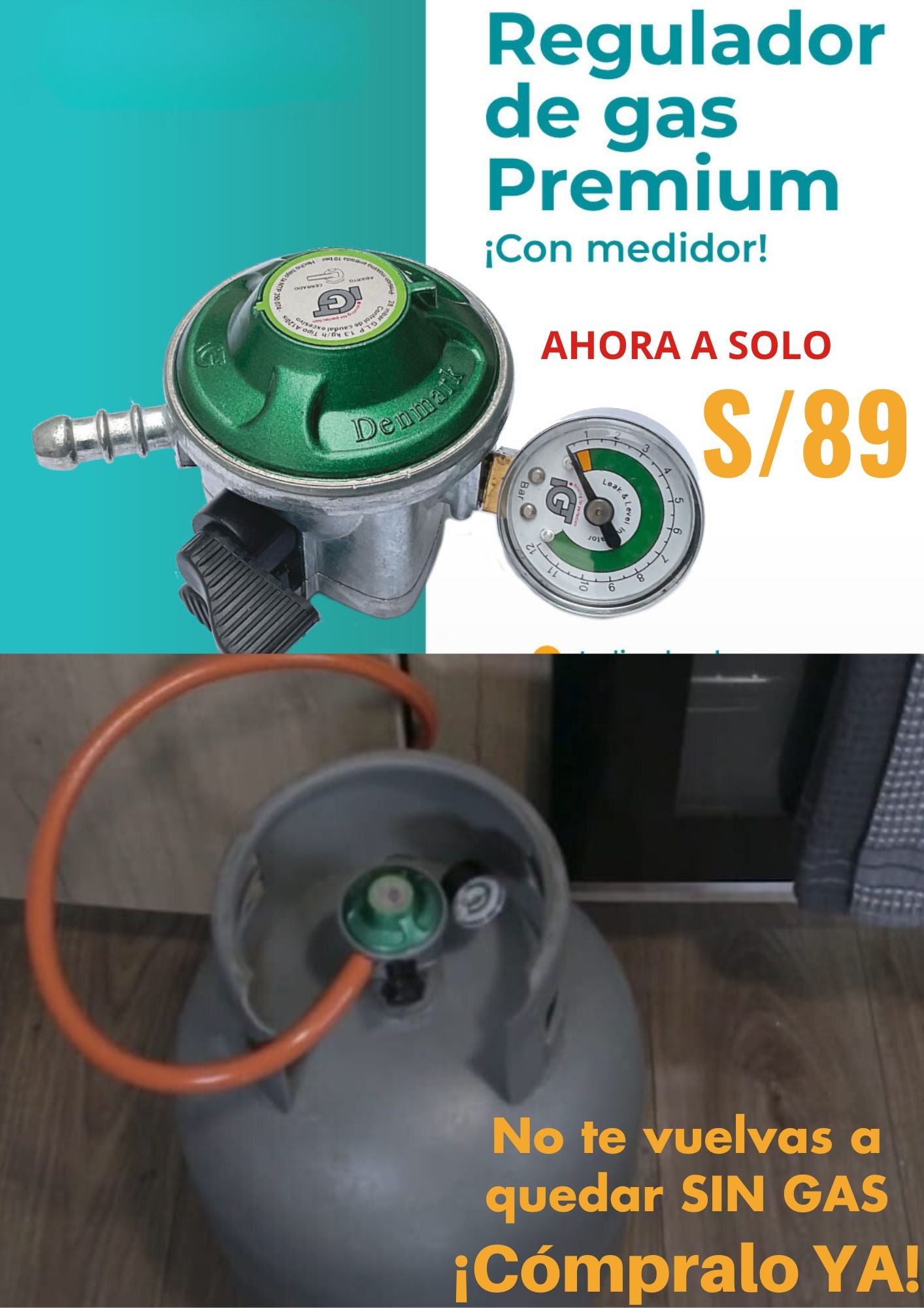 REGULADOR DE GAS CON MEDIDOR