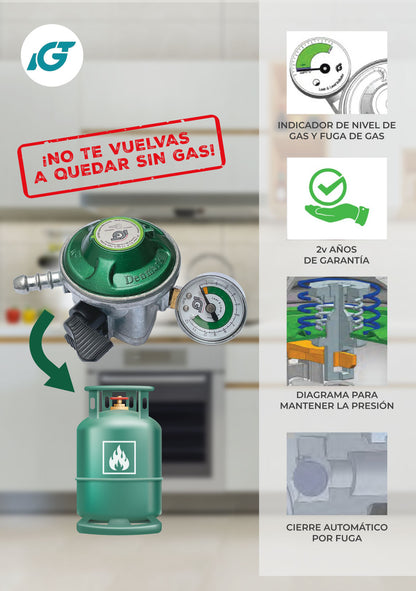 REGULADOR DE GAS CON MEDIDOR